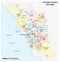 Administrative and road map of the California region San Francisco Bay Area