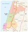 Administrative, roads and political map of the Israeli city of Tel Aviv-Jaffa