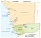 Administrative vector map of the cross-border agglomeration San Diego-Tijuana, Mexico, United States