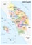 Administrative vector map of the Indonesian province of North Sumatra, Sumatra, Indonesia