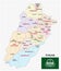 Administrative vector map of pakistani province of punjap with flag, Pakistan