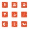 Administrator icons set, grunge style