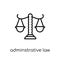 adminstrative law icon. Trendy modern flat linear vector adminstrative law icon on white background from thin line law and