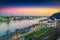 Admirable Elisabeth bridge and Pest cityscape at sunset, Budapest, Hungary