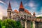 Admirable tourist attraction with medieval Corvin castle, Hunedoara, Transylvania, Romania