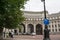 Admiralty Arch at the end of The Mall in London, England, with traffic passing under.