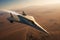 Admire the sleek design of a supersonic jet