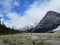 Admiring the view of Berg Lake and Mount Robson Glacier