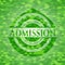 Admission green emblem with mosaic background. Vector Illustration. Detailed