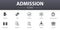 Admission simple concept icons set