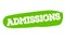 ADMISSIONS sticker stamp