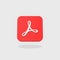 Adobe Acrobat App Icon on Flat Gray Background