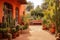 adobe house in southwestern style with cacti in front garden