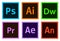 Adobe Icons Photoshop, Illustrator, After effect, Premiere, Indesign etc Editorial Vector. Plus, media.