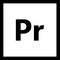 Adobe Premiere Pro icon on white background. Pr symbol. flat style