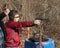 Adolescent Boy Shooting Pistol