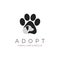 adopt animal care and rescue logo vector for organization medical pet or brand