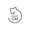 Adopt a cat logo. Cat head silhouette. Vector