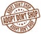 Adopt don`t shop brown grunge round rubber stamp