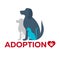 Adopt logo. Dont shop, adopt. Adoption concept. Vector illustration.