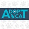 Adopt logo. Dont shop, adopt. Cat adoption concept. Vector illustration.