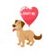 Adopt me, dog pet puppy and balloon heart icon