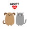 Adopt me. Dont buy. Dog Cat Pet adoption. Puppy pooch kitty cat. Red heart.