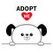 Adopt me. Dont buy. Dog face head. Hands paw holding line. Pet adoption. Help homeless animal Cute cartoon puppy character. Funny