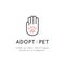 Adopt a Pet Banner, New Owner, Domestic Animal Farm, Hotel, Isolated Minimalistic Object