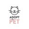 Adopt a Pet Banner, New Owner, Domestic Animal Farm, Hotel, Isolated Minimalistic Object