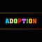 adoption word block on black