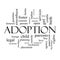 Adoption Word Cloud Concept in black and white