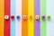 Adoption word colorful striped background rainbow.