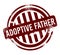 adoptive father - red round grunge button, stamp