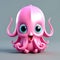 adorable 3D style squid - a captivating and imaginative underwater creation