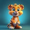 Adorable 3d Tiger Cartoon Character In Bill Gekas Style