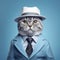 Adorable American Shorthair Cat In Business Suit: Hyper-realistic Photo