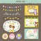 Adorable animal characters baby shower cards