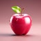 Adorable Apple: 3D Render of a Cute Apple Isolated Against a Solid Background