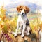 Adorable Autumn Baby Dog with Mini Character Grape Harvest AI Generated
