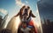 Adorable Avenger Basset Hound Doggy in Superhero Cape - Generative AI