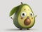 Adorable Avocado Cartoon Character for Invitations and Posters.