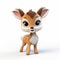 Adorable Baby Deer In Disney Animation Style - 3d Rendering