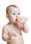 Adorable baby drinking from bottle