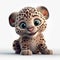 Adorable Baby Jaguar with Pixar-Style Smile for Children\\\'s Book Illustration.