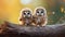 Adorable Baby Owls In Striking Digital Surrealism - 8k Resolution