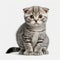 Adorable Baby Scottish Fold on White Background