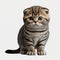 Adorable Baby Scottish Fold on White Background