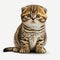 Adorable Baby Scottish Fold on White Background