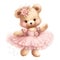 Adorable ballerina teddy clipart